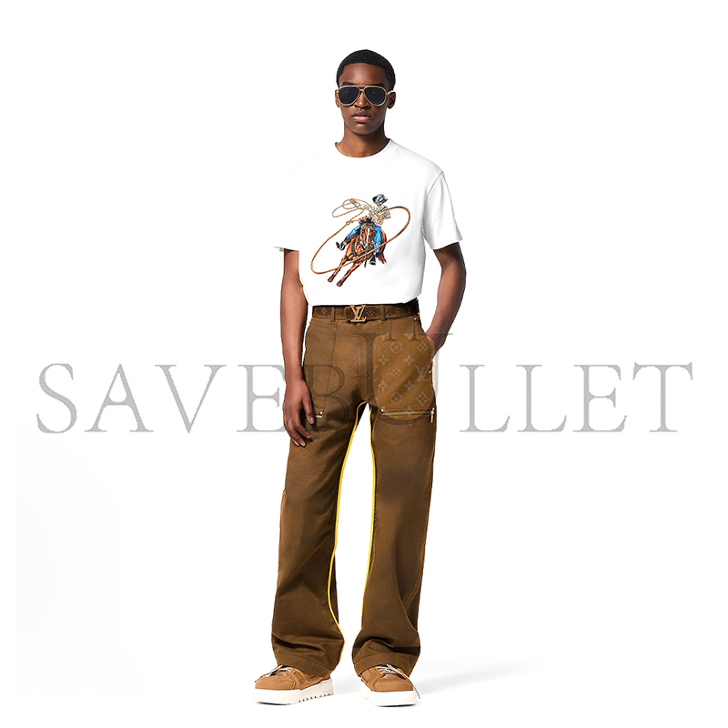 LOUIS VUITTON GRAPHIC EMBROIDERED COTTON T-SHIRT 1AFXNM